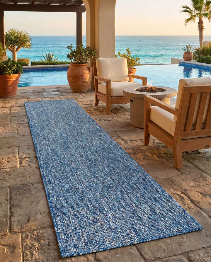 2' x 8' Easy-Clean Solid Indoor / Outdoor Runner Rug