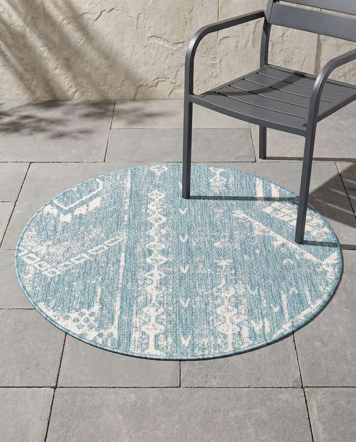 3' x 3' Easy-Clean Bohemian Indoor / Outdoor Round Rug