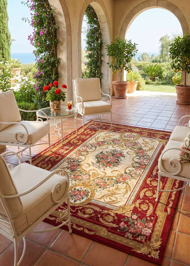 5' x 7' Easy-Clean Traditional Indoor / Outdoor Rug