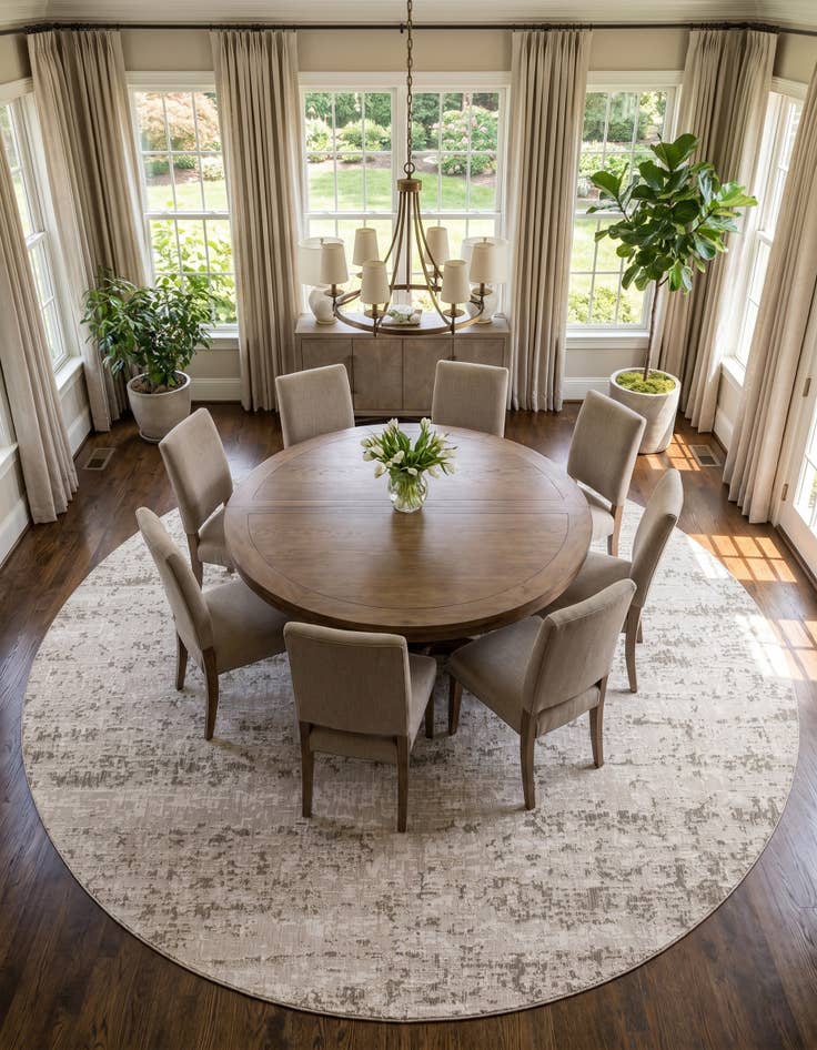 Detail image of 13' x 13' Easy-Clean Modern Indoor / Outdoor Round Rug