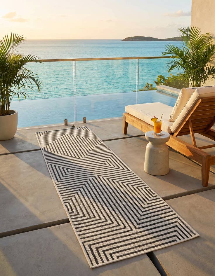 Detail image of 2' x 6' Easy-Clean Modern Indoor / Outdoor Runner Rug