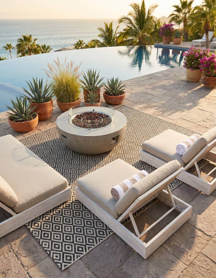 Detail image of 7' 10 x 11' Easy-Clean Jill Zarin Costa Rica Indoor / Outdoor Rug