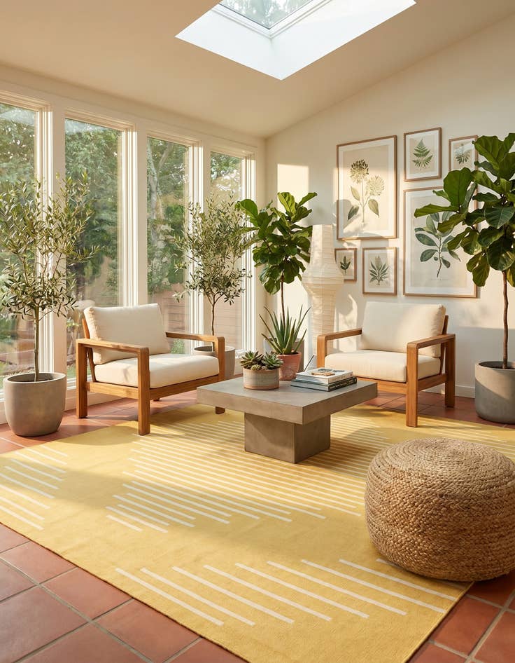 Detail image of 13' x 13' Easy-Clean Modern Indoor / Outdoor Square Rug