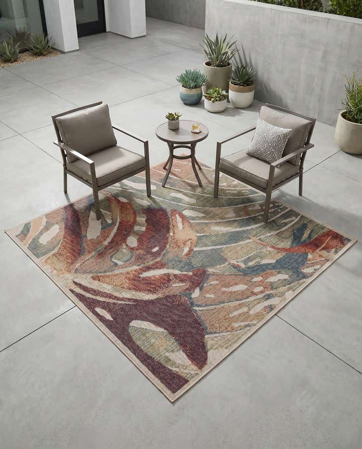 6' x 6' Easy-Clean Baja Indoor / Outdoor Square Rug