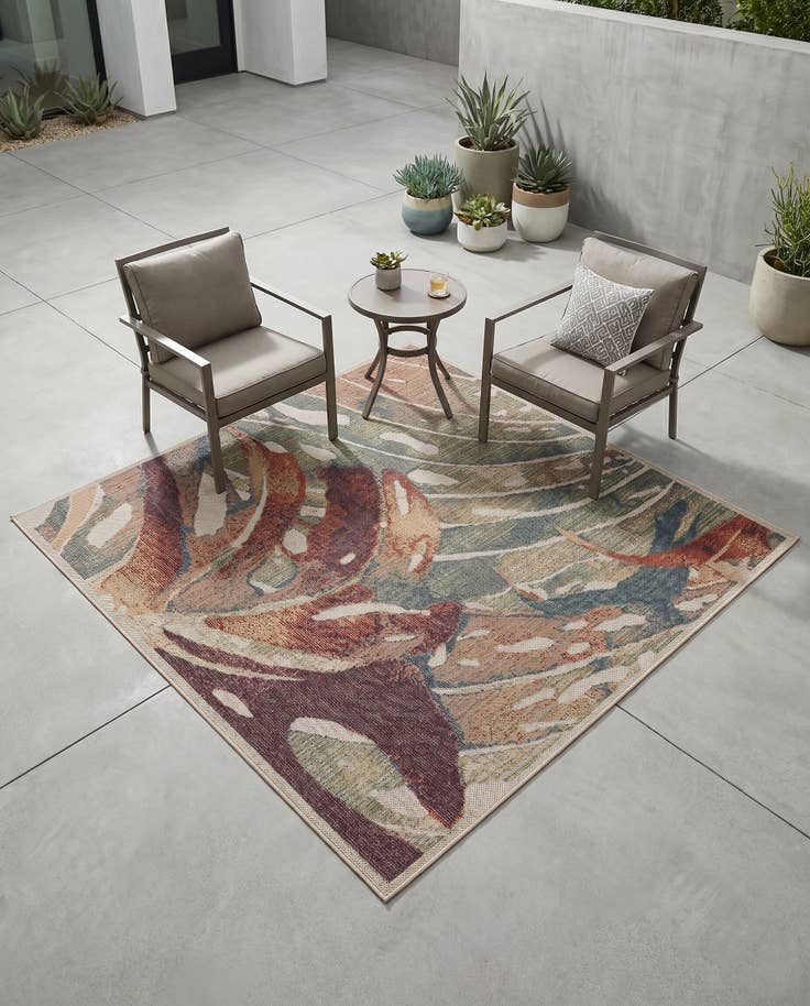 Detail image of 6' x 6' Easy-Clean Baja Indoor / Outdoor Square Rug