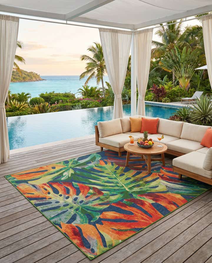 10' x 10' Easy-Clean Baja Indoor / Outdoor Square Rug