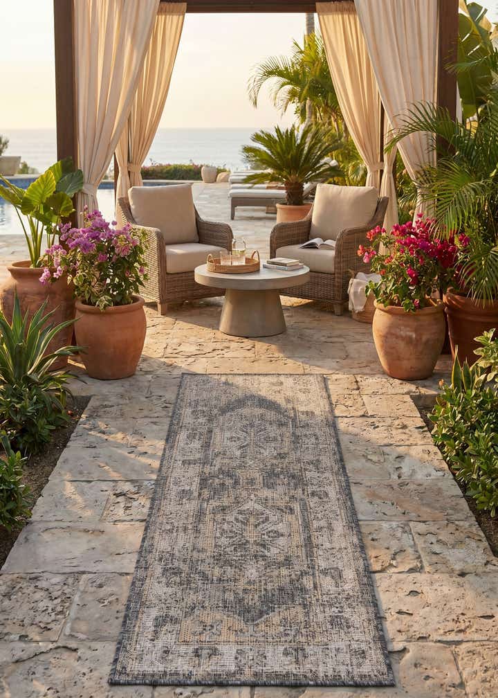 2' x 5' 3 Easy-Clean Traditional Indoor / Outdoor Runner Rug