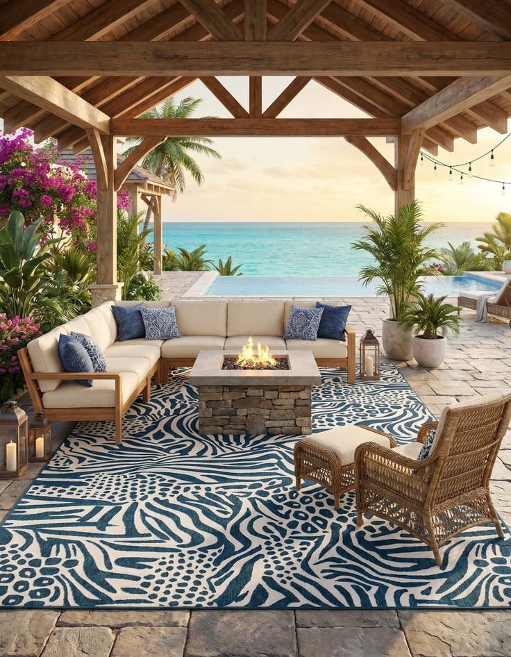 Detail image of 10' x 14' Easy-Clean Safari Indoor / Outdoor Rug