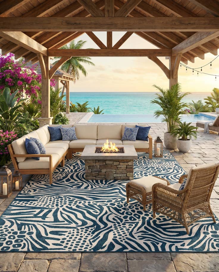 Detail image of 10' x 14' Easy-Clean Safari Indoor / Outdoor Rug