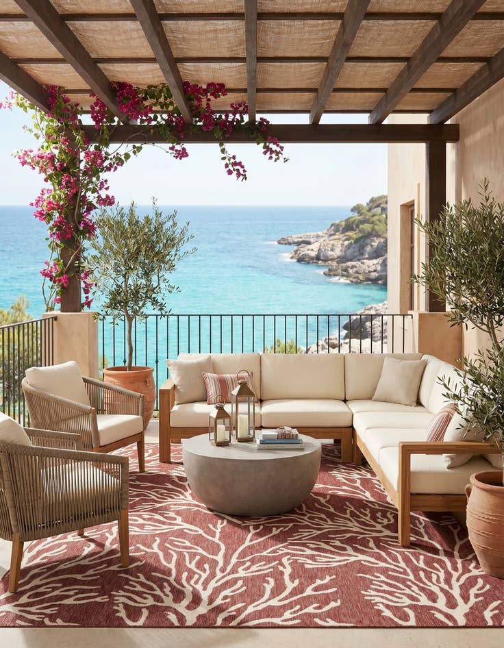 Detail image of 7' 10 x 10' Easy-Clean Coastal Indoor / Outdoor Rug