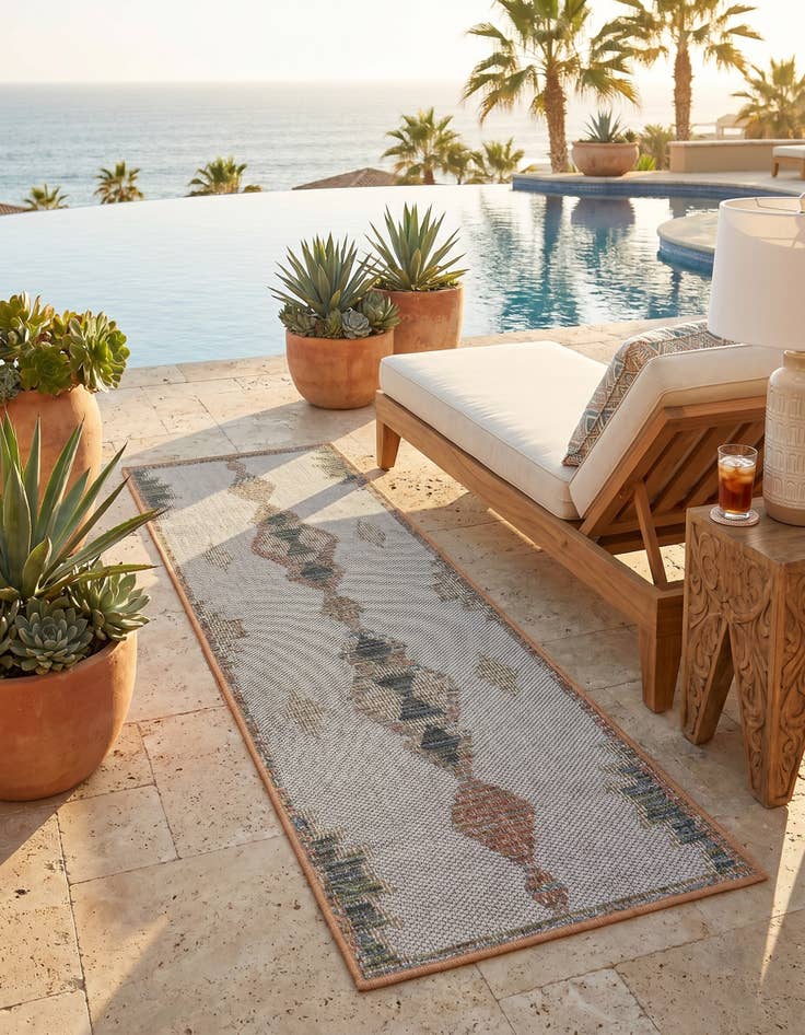 Detail image of 2' x 6' Easy-Clean Baja Indoor / Outdoor Runner Rug