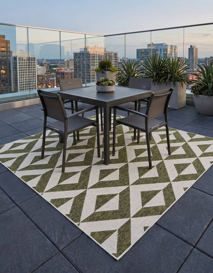 Detail image of 7' 10 x 7' 10 Easy-Clean Jill Zarin Napa Indoor / Outdoor Square Rug