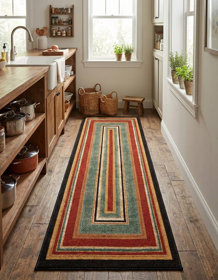 Detail image of 2' 7 x 10' Easy-Clean Modern Indoor / Outdoor Runner Rug