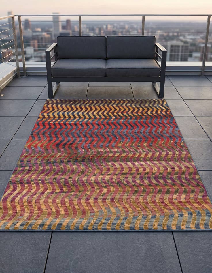 Detail image of 4' x 6' Easy-Clean Modern Indoor / Outdoor Rug