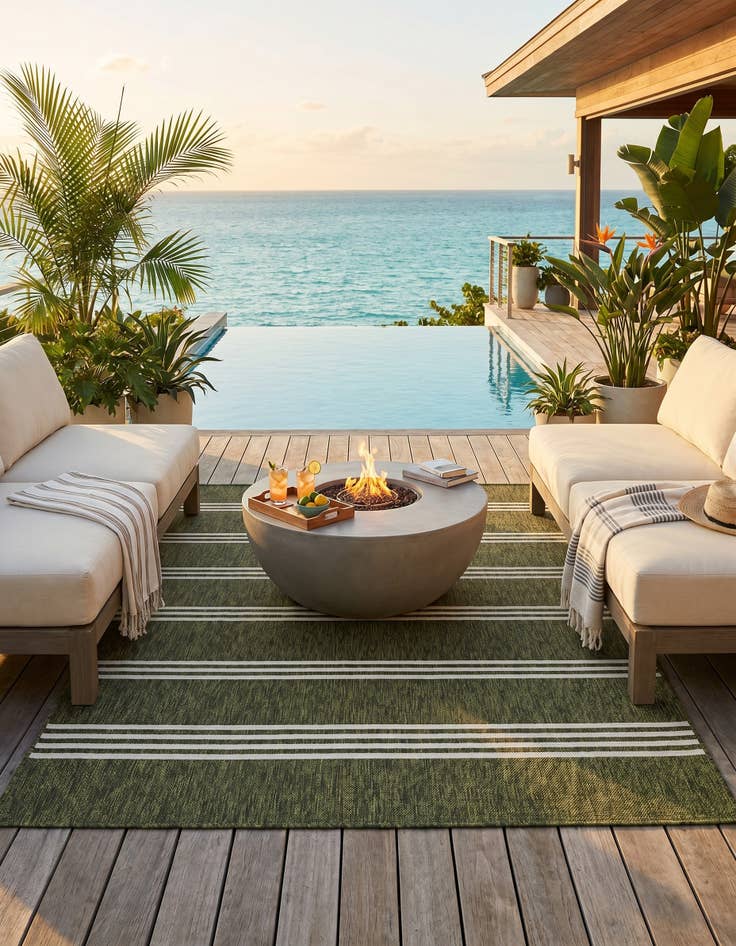 Detail image of 5' 3 x 8' Easy-Clean Jill Zarin Anguilla Indoor / Outdoor Rug