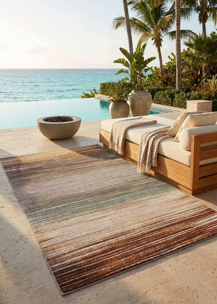 5' x 8' Easy-Clean Modern Indoor / Outdoor Rug