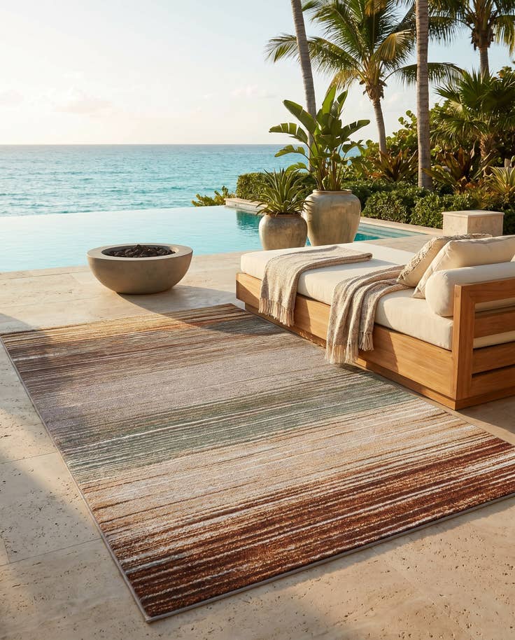 Detail image of 5' x 8' Easy-Clean Modern Indoor / Outdoor Rug
