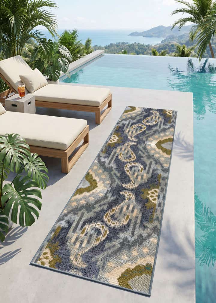 2' x 6' Easy-Clean Modern Indoor / Outdoor Runner Rug