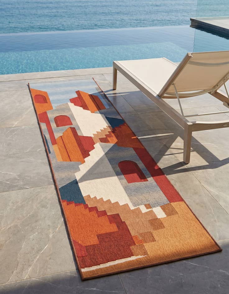 Detail image of 2' x 8' Easy-Clean Modern Indoor / Outdoor Runner Rug