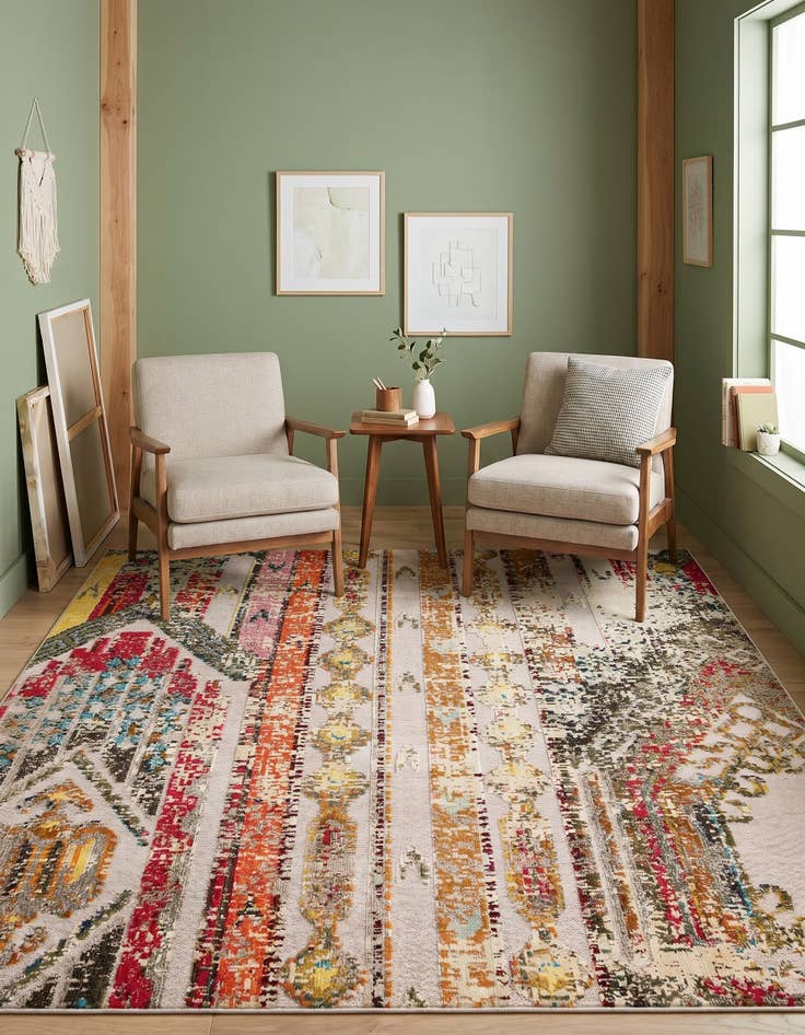 Detail image of 7' 10 x 7' 10 Easy-Clean Casablanca Indoor / Outdoor Square Rug