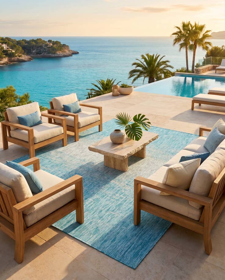 Detail image of 7' x 10' Easy-Clean Modern Indoor / Outdoor Rug