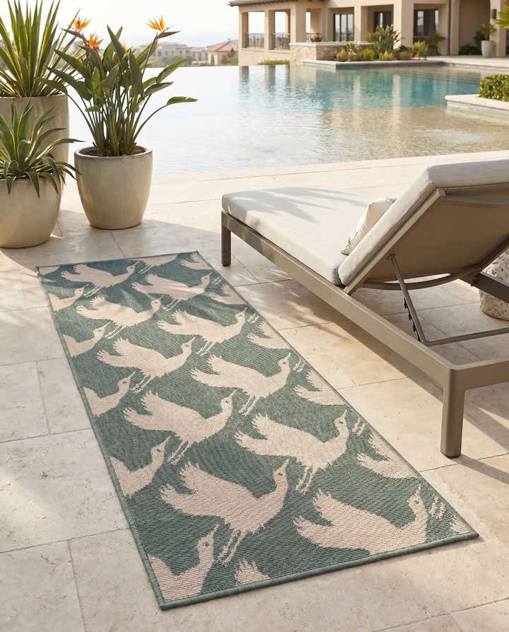 2' x 5' Easy-Clean Coastal Indoor / Outdoor Runner Rug