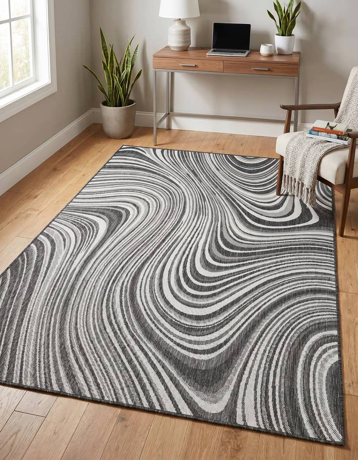 Detail image of 4' x 6' Easy-Clean Modern Indoor / Outdoor Rug