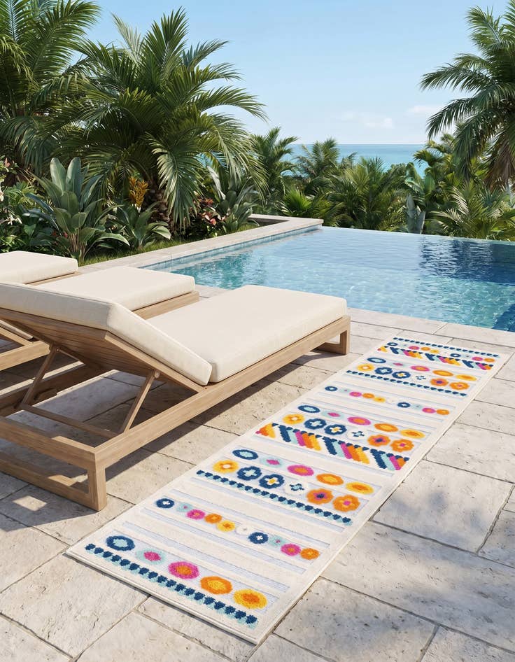 Detail image of 2' x 8' Easy-Clean Aruba Indoor / Outdoor Runner Rug