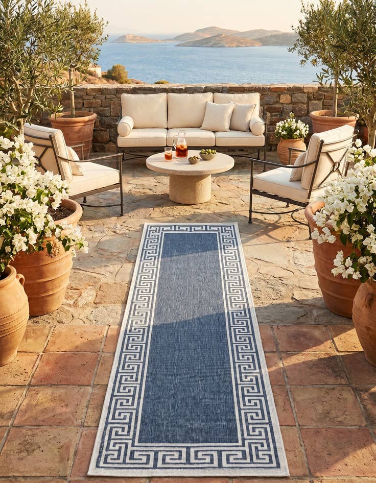 Detail image of 2' x 8' Easy-Clean Coastal Indoor / Outdoor Runner Rug