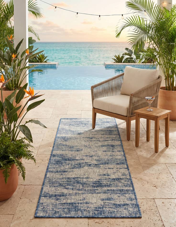 Detail image of 2' x 6' Easy-Clean Modern Indoor / Outdoor Runner Rug