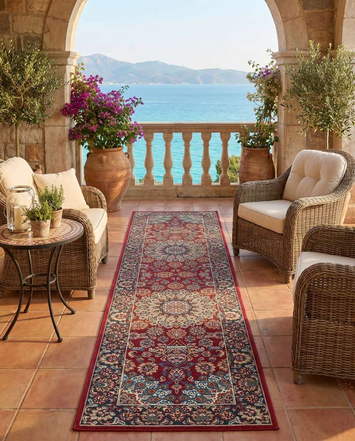 2' x 8' Easy-Clean Traditional Indoor / Outdoor Runner Rug