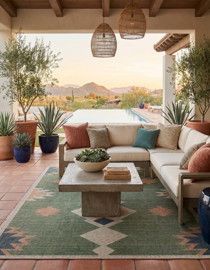 Detail image of 7' 10 x 11' Easy-Clean Baja Indoor / Outdoor Rug