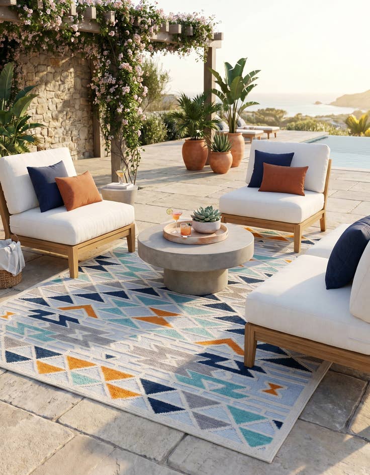 Detail image of 7' x 10' Easy-Clean Aruba Indoor / Outdoor Rug