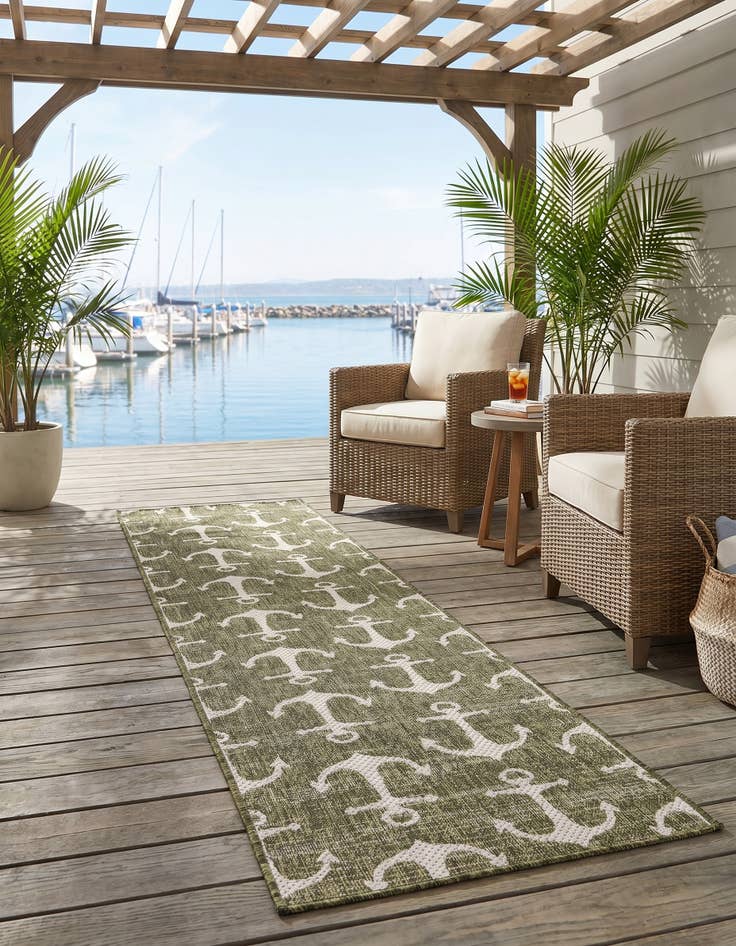 Detail image of 2' x 8' Easy-Clean Coastal Indoor / Outdoor Runner Rug