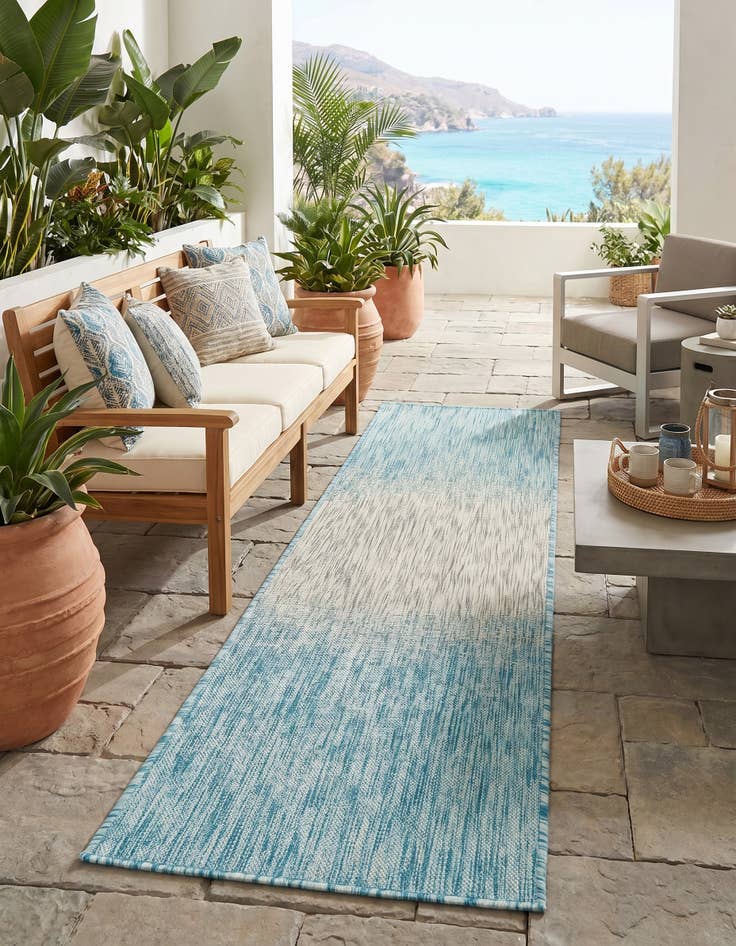 Detail image of 2' x 6' Easy-Clean Modern Indoor / Outdoor Runner Rug