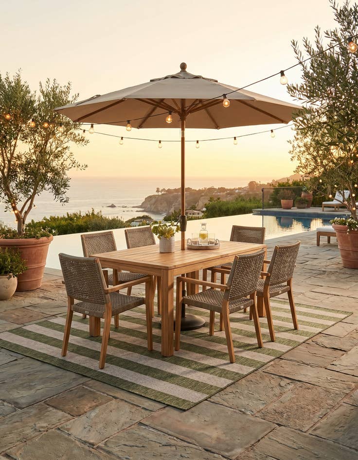 Detail image of 7' 10 x 7' 10 Easy-Clean Ribbon Indoor / Outdoor Square Rug