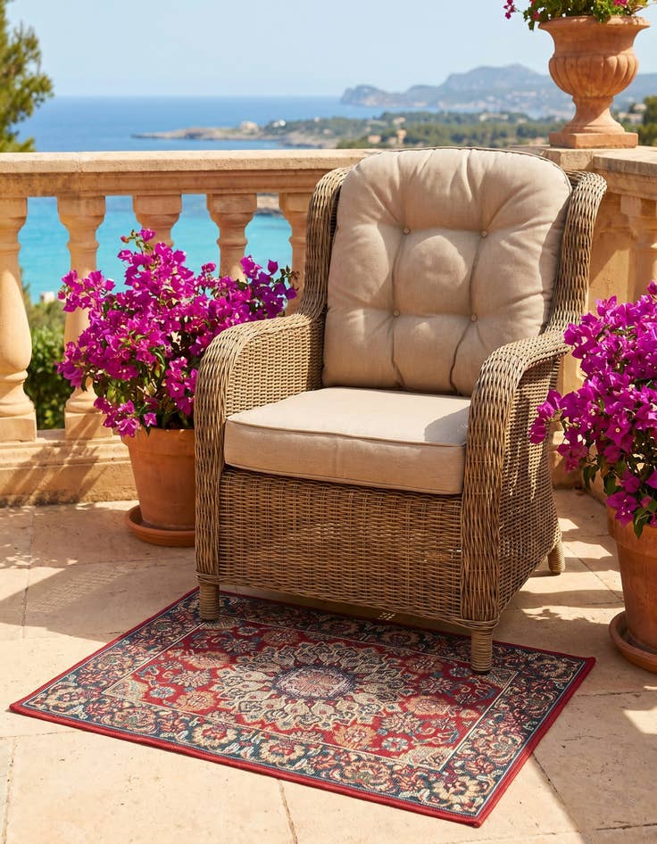 Detail image of 2' x 3' 1 Easy-Clean Traditional Indoor / Outdoor Rug