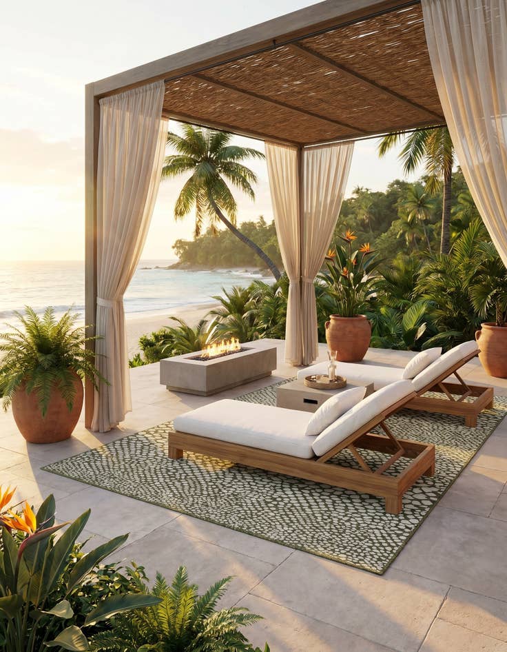 Detail image of 5' 3 x 8' Easy-Clean Jill Zarin Cape Town Indoor / Outdoor Rug