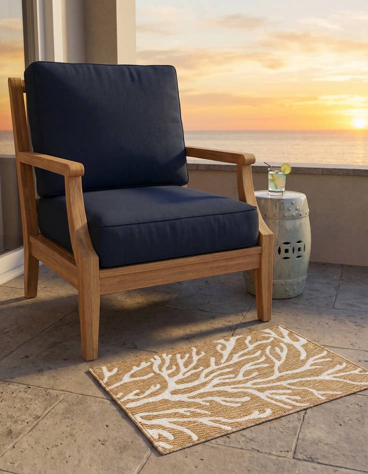 Detail image of 2' x 3' Easy-Clean Coastal Indoor / Outdoor Rug