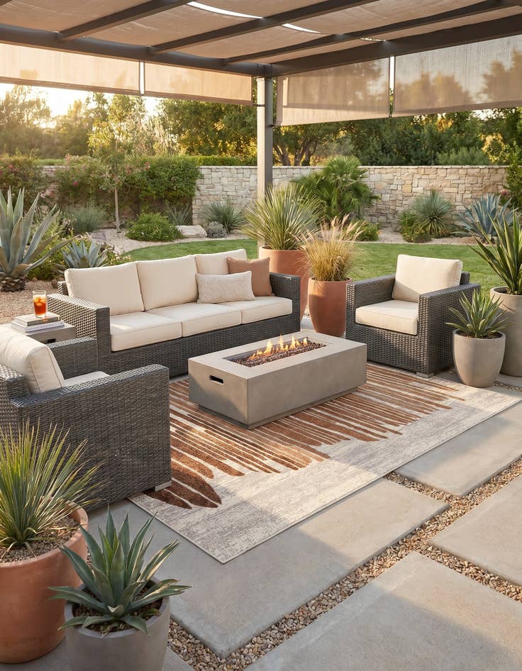 Detail image of 5' x 7' Easy-Clean Modern Indoor / Outdoor Rug