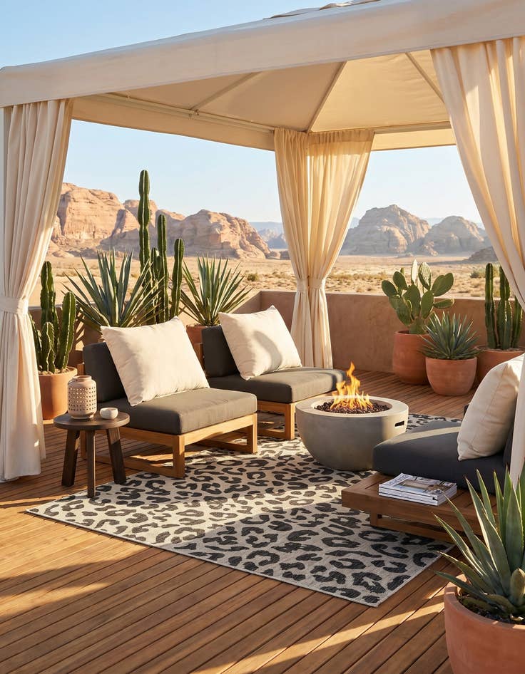 Detail image of 5' 3 x 8' Easy-Clean Safari Indoor / Outdoor Rug