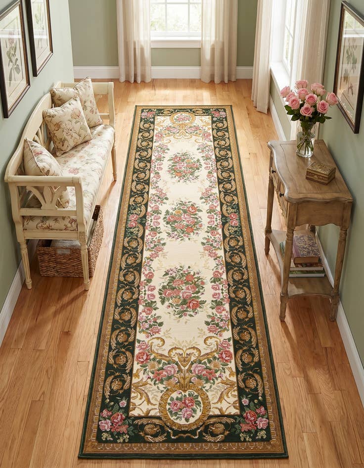 Detail image of 2' 7 x 10' Easy-Clean Traditional Indoor / Outdoor Runner Rug