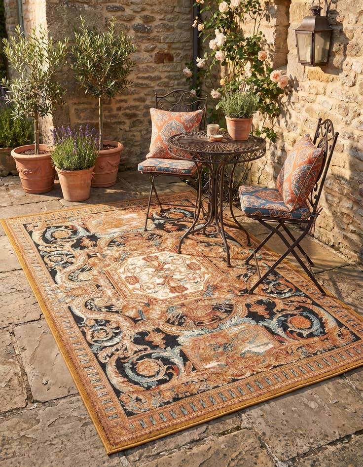Detail image of 4' x 6' Easy-Clean Traditional Indoor / Outdoor Rug