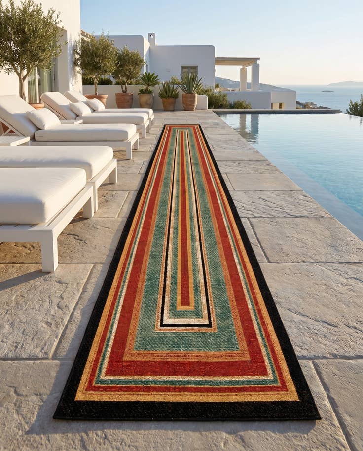 Detail image of 2' 7 x 10' Easy-Clean Modern Indoor / Outdoor Runner Rug