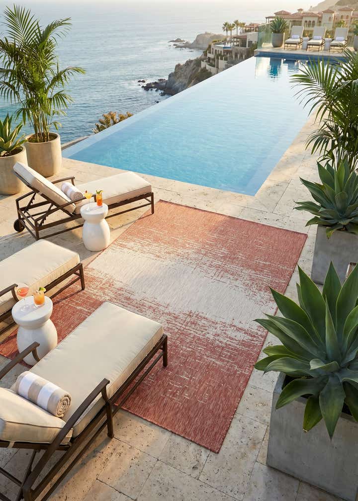 5' 3 x 8' Easy-Clean Modern Indoor / Outdoor Rug