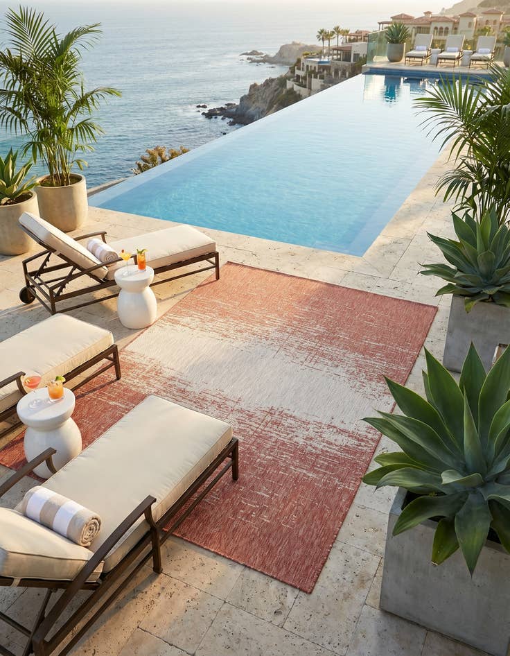 Detail image of 5' 3 x 8' Easy-Clean Modern Indoor / Outdoor Rug