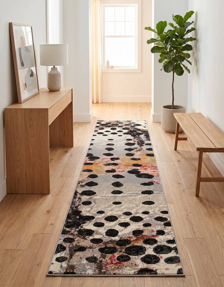 Detail image of 2' 7 x 12' Easy-Clean Modern Indoor / Outdoor Runner Rug
