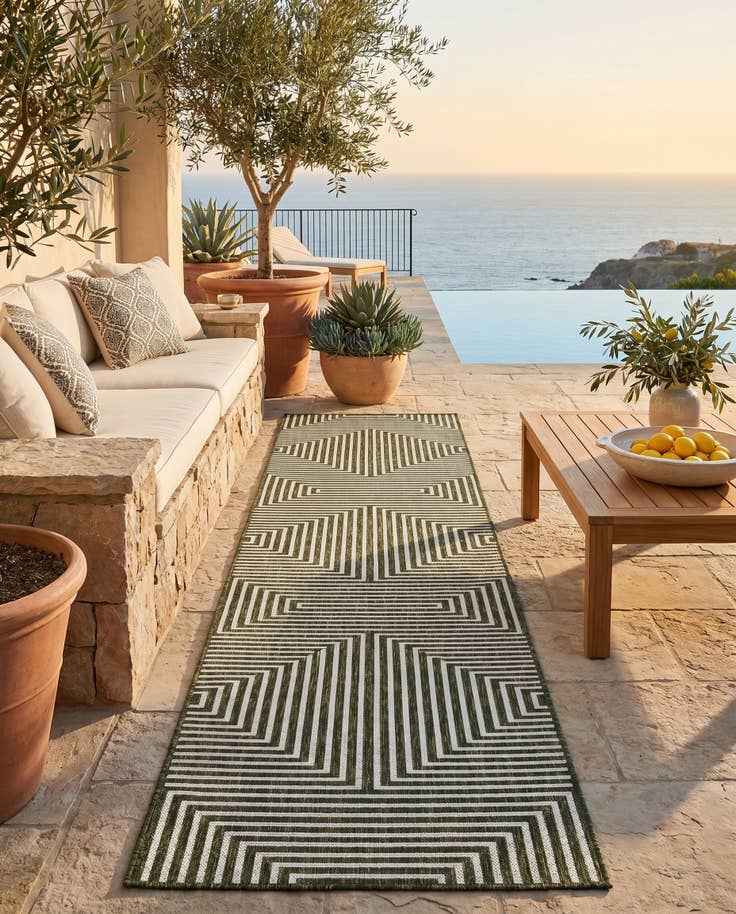 Detail image of 2' 7 x 12' Easy-Clean Modern Indoor / Outdoor Runner Rug