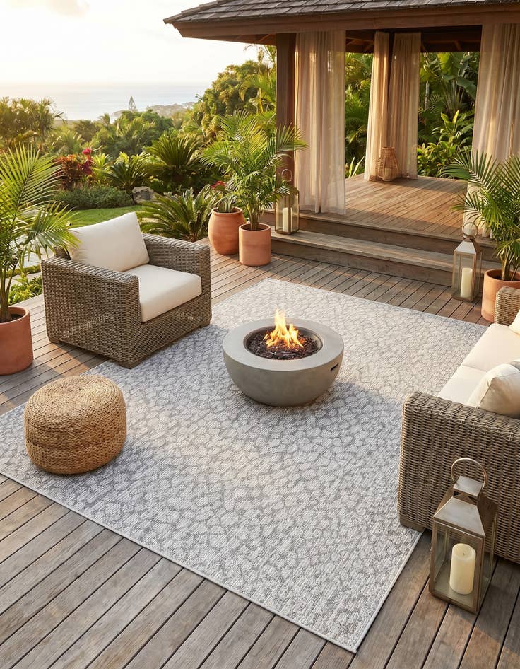 Detail image of 7' 10 x 7' 10 Easy-Clean Safari Indoor / Outdoor Square Rug