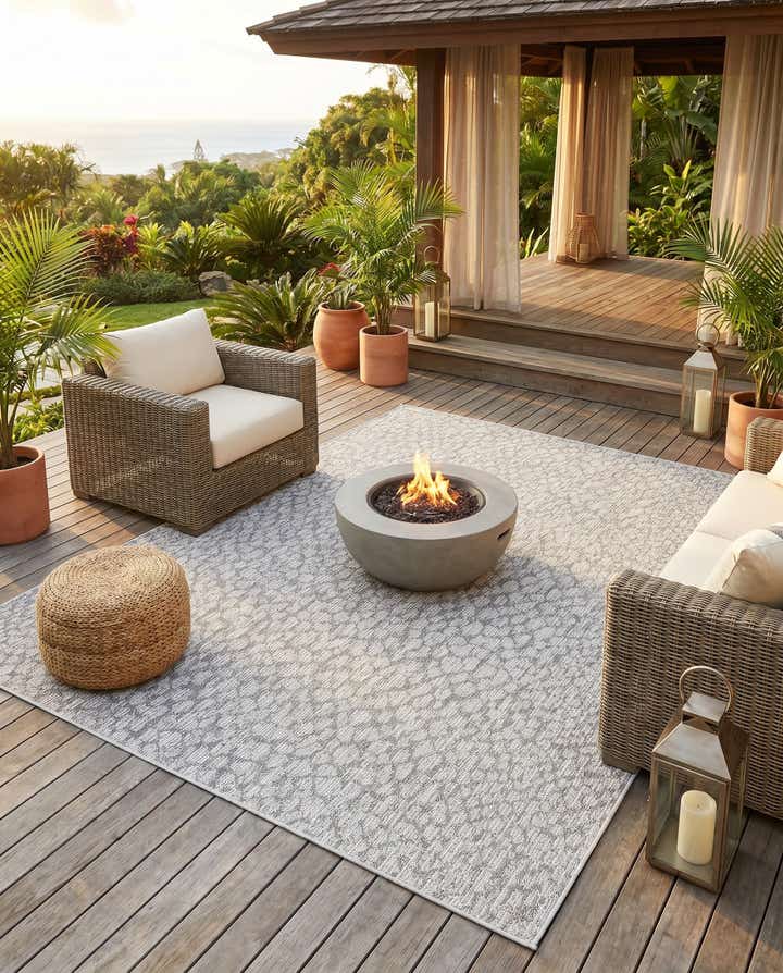 7' 10 x 7' 10 Easy-Clean Safari Indoor / Outdoor Square Rug